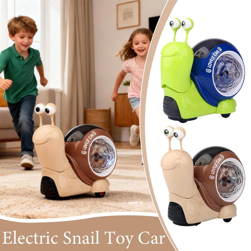 Crawling Toy, Crawling Caterpillar Baby Toy, Electric Snail Design, Lights and Sounds, Interactive with Moving Shell, Encourages Motor Skills, for Toddler Play and Early Learning Development. (Brown) - Image 2